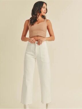 Just Black Denim -  High Rise Utility Wide Leg - Off White
